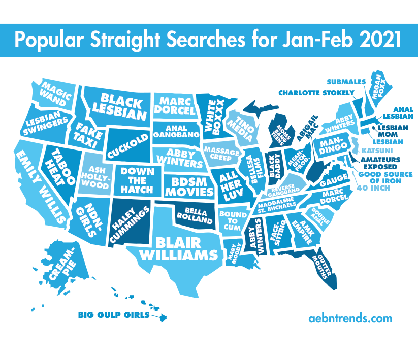 Popular Searches by State in January and February of 2021 