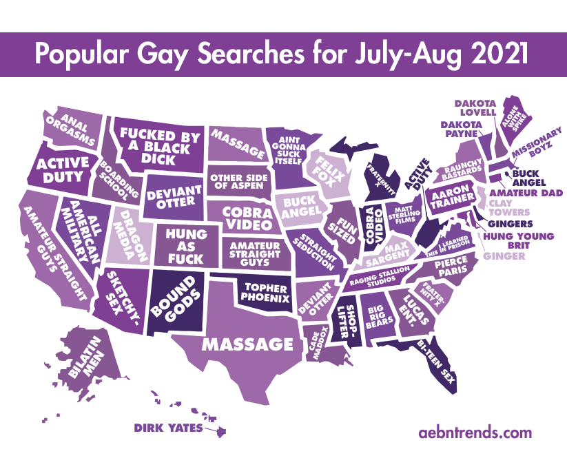 Popular Searches by State in July and August of 2021